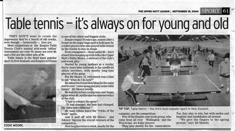 table tennis newspaper article